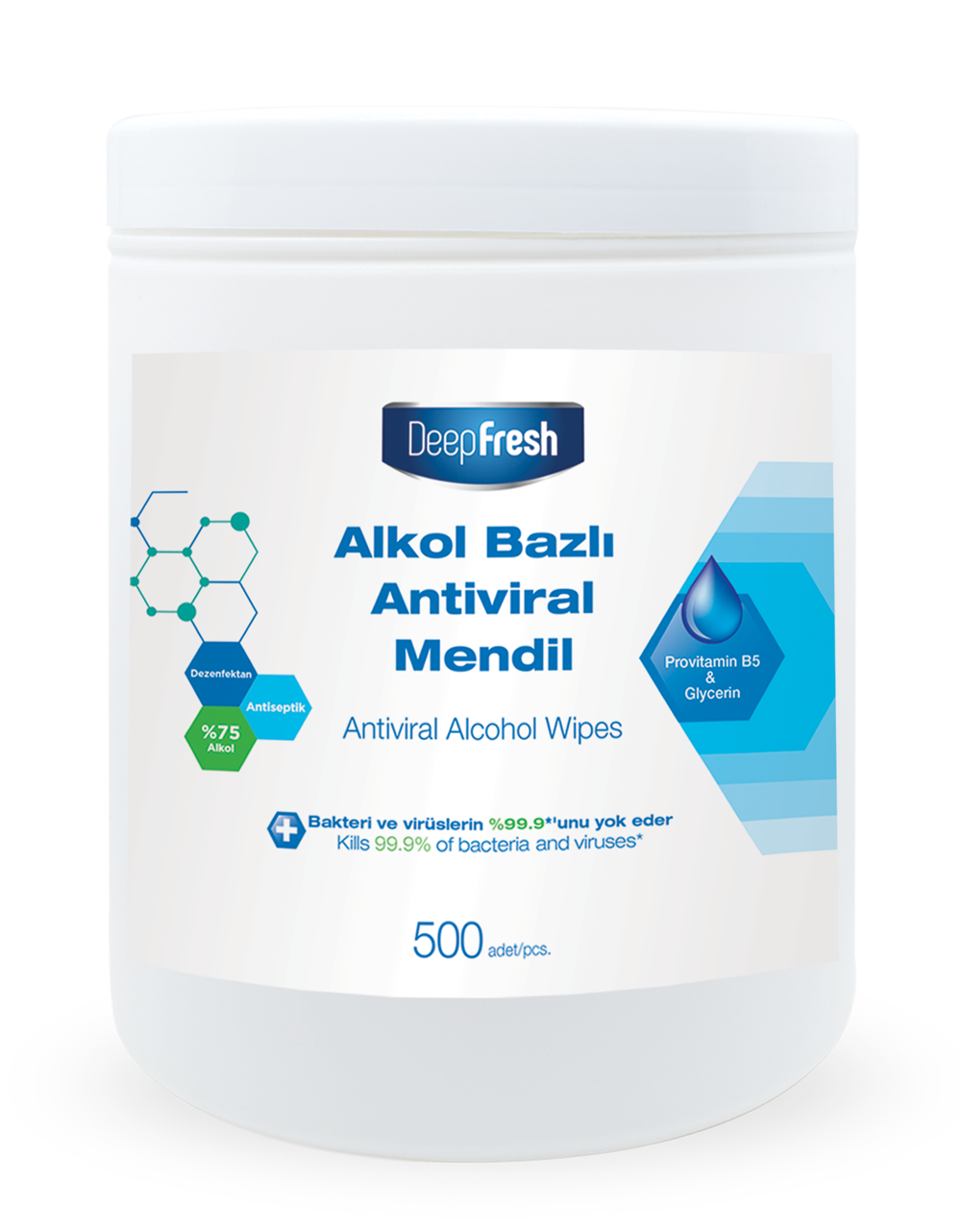 500 Pcs Canister Antiviral Alcohol Wipes